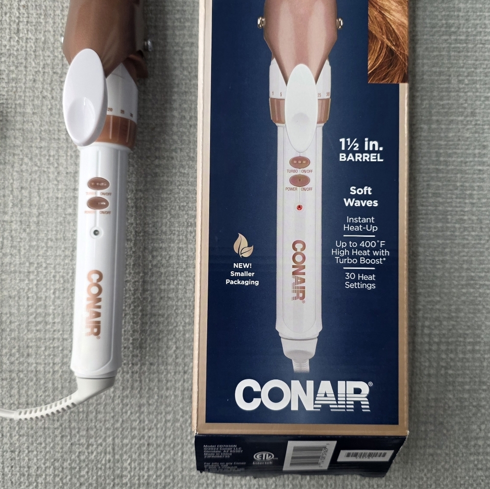NEW Conair Double Ceramic Curling Iron, 1 1/2 Inch Barrel - Picture 5 of 6